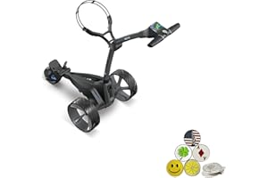 AMBA7 Motocaddy New M5 GPS DHC Electric Caddy Cart Bundle with Holders for Umbrella/Scorecard/Drink, Device Cradle, 5 Ball Markers, & 1 Magnetic Hat Clip