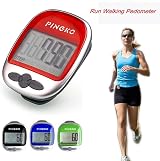 Pingko Walking Pedometer Step Counter Calorie Calculator Red view 5