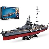 JMBricklayer Battleship Building Block Toy Set for Adults, Large Bismarck Military Warship, WWII MOC Battle Ship Boat Model K