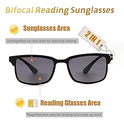 CARA 2 Pack Premium Bifocal Reading Sunglasses for