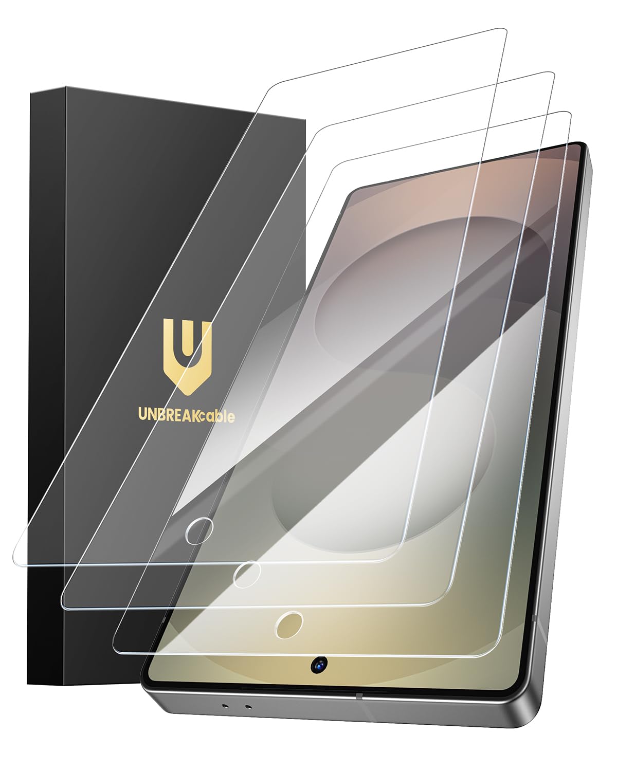 UNBREAKcable Screen Protector for Samsung Galaxy S25 Ultra [3-Pack] [9H] [Fingerprint Friendly] [HD Clarity] [Anti-Scratch] [Bubble-Free] [Easy Installation] Tempered Glass 6.9 Inch