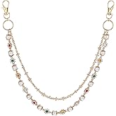 LIQWEI 1 Pc Layered Pants Wallet Chains, Pants Chain Gold Silver Rhinestone Flower Pearl Jean Pocket Chain, Bag Charms Jeans Accessory For Women Men Pocket Pant Jewelry