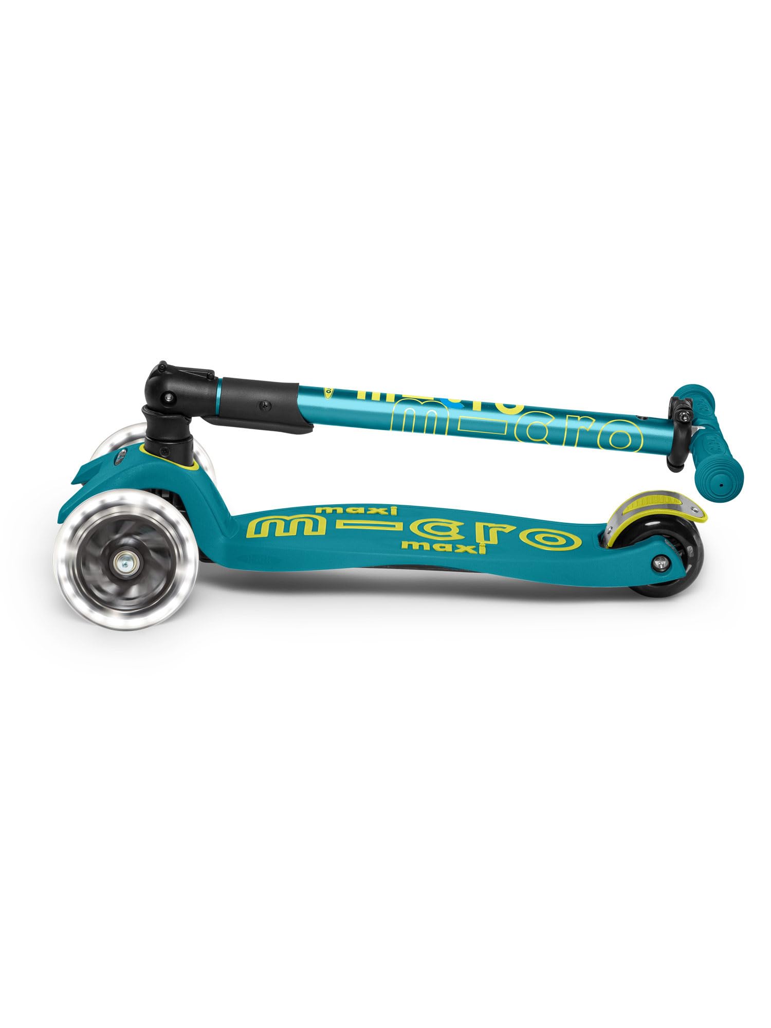 Micro Kickboard - Maxi Deluxe Foldable LED - Three Wheeled, Lean-to-Steer, Fold-to-Carry Swiss-Designed Micro Scooter for Kids with Motion-Activated Light-Up Wheels for Ages 5-12