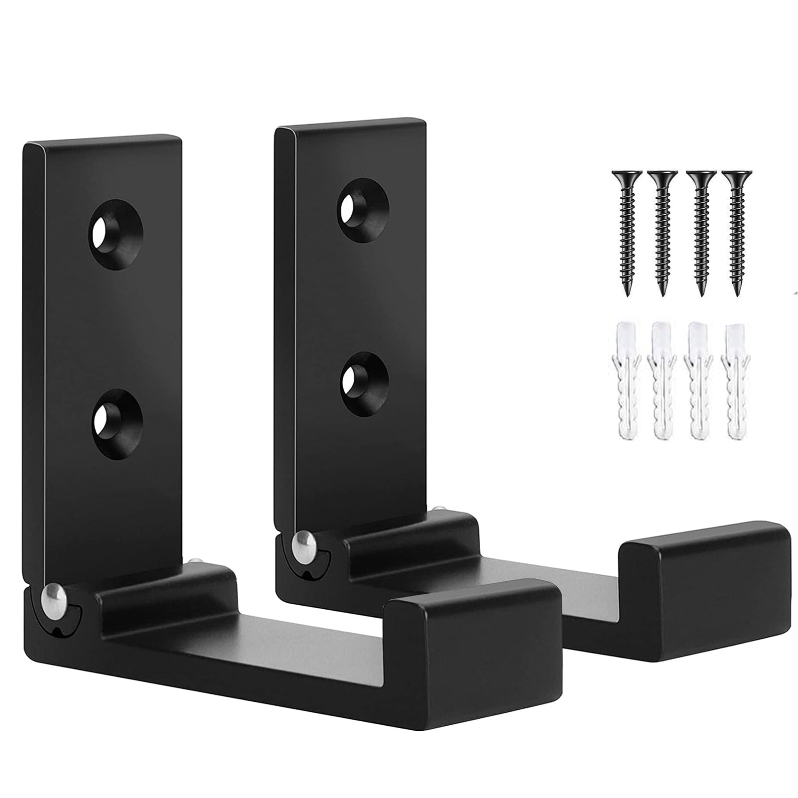 OHIYO Folding Wall Hook 2PCS Folding Coat Hooks for Hanging Heavy Duty Coat & Bag & Backpack & Hat & Headphone Foldable Coat Hooks Wall Mounted Saves Space (Black) — image 1