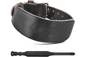 Jaffick Weight lifting Belt for 7MM Leather Pro Power Gym Belt Heavy Duty 4 Inch Wide Strong Stabilizing Back Support for Men Women Deadlifts Squats Powerlifting Strength Training Athletes