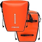 MOSISO 18L Bike Panniers 2 Pack, Waterproof Large Capacity Bicycle Panniers, Bike Shoulder Bag Rear Rack Luggage Trunk Bag with Reflective Strips for Road Mountain Cycling Traveling, Orange