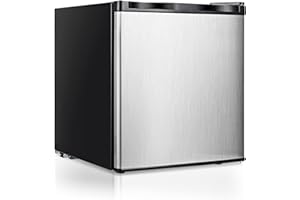 NAFORT Compact Upright Freezer 1.1 Cu. Ft. with Stainless Steel Single Door, Small Freezing Machine with Reversible Door, 7 Grade Adjustable Thermostat for Home Office