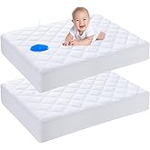 Yoofoss Waterproof Pack and Play Mattress Protector 2 Pack, Quilted Pack and Play Mattress Pad Cover Ultra Soft and Breathabl