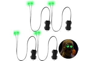 MAKEVIVI Green Led Glowing Eyes with Timer & Waterproof, 4 Pcs Light Up Skeleton Eyes, Horror DIY Red Eyes for Masks, Pumpkins, Tombstones, and Props (Batteries Not Included)