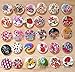 Nicedeco Pack of 100pcs Designed Round Shaped Painted 2 Hole Wooden Buttons (Diameter 0.59
