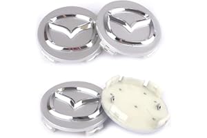 4pcs 56mm Wheel Center Caps Hubcap Hub Cover for MAZD 2 3 6 Atenza Axela CX-5 CX-7/8 (Silver)