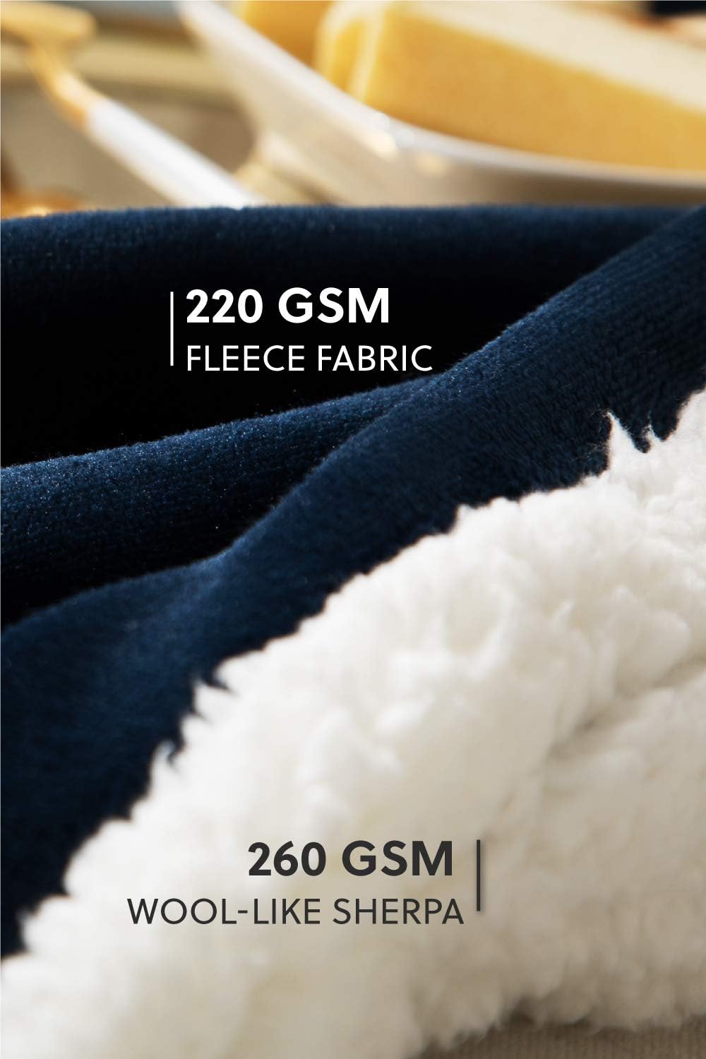 Bedsure Sherpa Fleece Blanket Twin Size Navy Blue Plush Blanket Fuzzy Soft Blanket Microfiber: Home & Kitchen