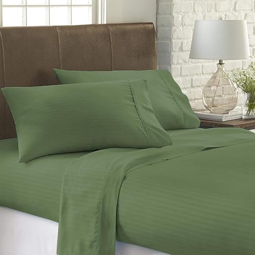 Amazon Com Luxury Cool Comfort Copper Infused Hypoallergenic Antimicrobial 6 Piece Queen Size Sheet Setas Seen On Tv Sage Green Color Home Kitchen