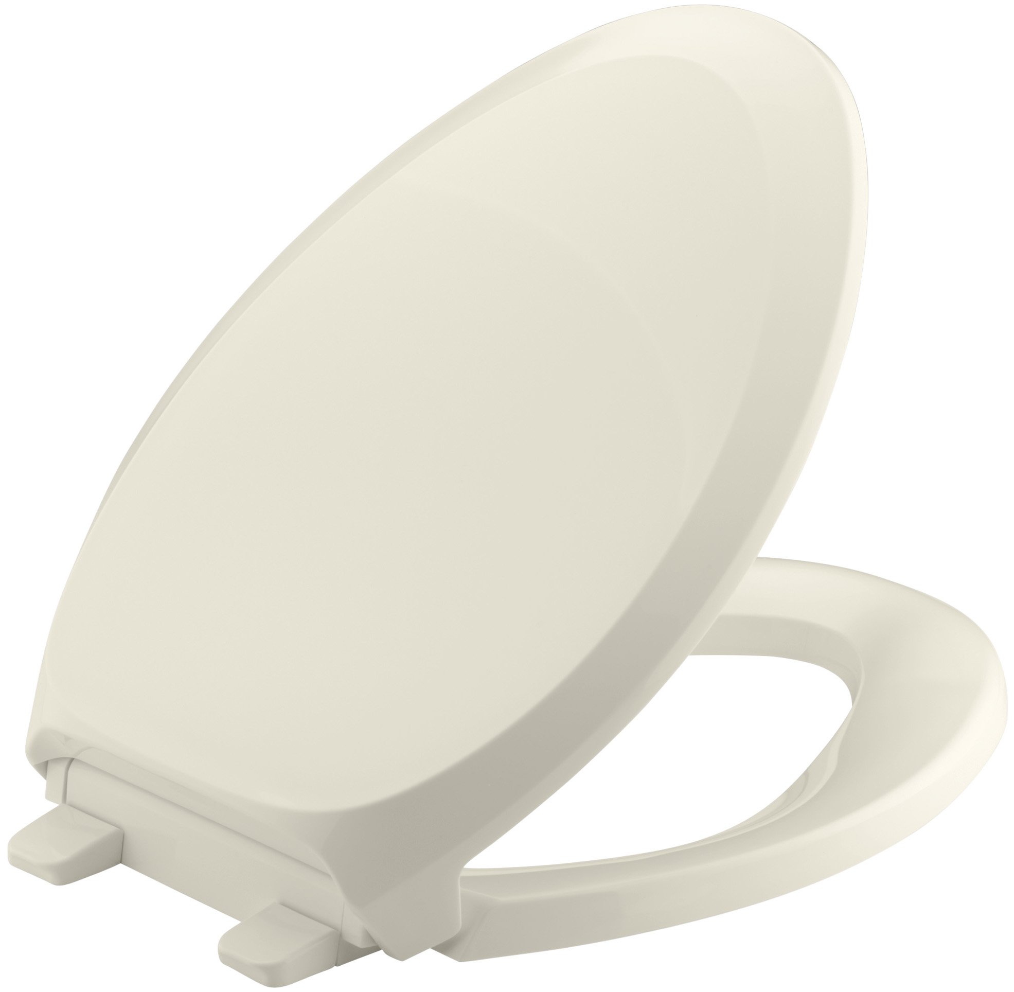 KOHLER K-4713-47 French Curve Quiet-Close with Grip-Tight Bumpers Elongated Toilet Seat, Almond
