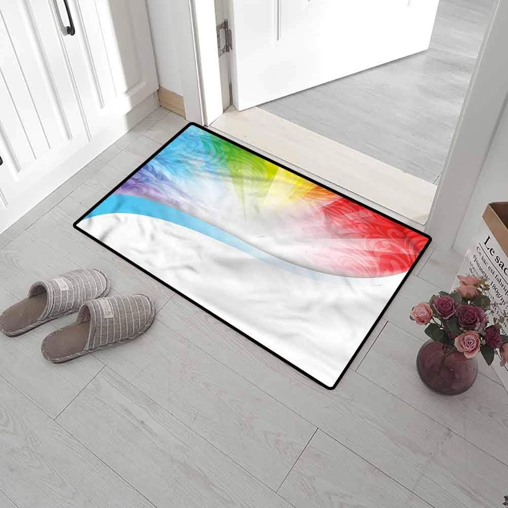 SCOCICI1588 Doormats Rainbow, Floral Pattern