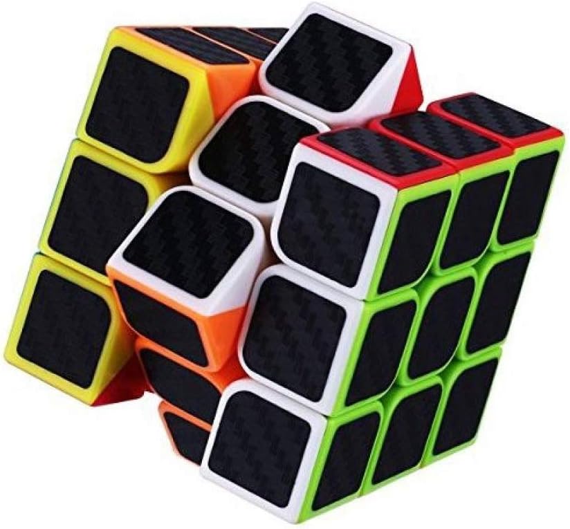 Emob® High Speed Carbon Fiber Sticker 3x3 Neon Colors Smooth Puzzle Toy