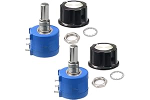 CenryKay 2PCS 3590S-2-502L 5K Ohm 10-Turn Rotary Wire Wound Precision Potentiometer Pot+2PCS A03 Knob