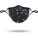 CCbodily Halloween Kunoichi Masquerade Mask for Women - Rhinestone Masquerade Mask Necklace Jewelry for Women