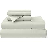 Cosy House Collection 100% Rayon Derived from Bamboo Bed Sheet Set - Cooling, Breathable, Silky Soft 4-Piece Deep Pocket Bedding Set (California King, Silver)