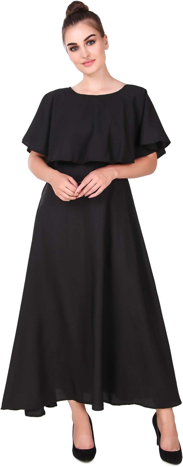 Women's Maxi Length Cape Dress