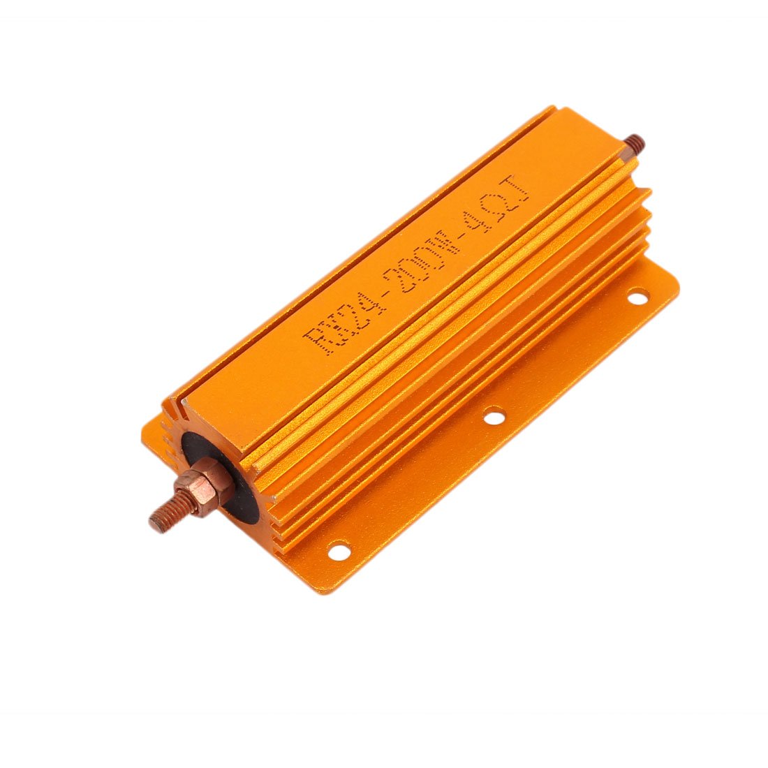sourcingmap a16092100ux1151 5% 200W 4 Ohm Wirewound Aluminum Housed Clad Resistor Gold Tone, 2.009998" Width, 3.94" Length