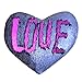 Tomus-UNI Mermaid Sequin Pillow with Insert, 13''X15'' Heart Magic Reversible Sequins Cushion for Home Decor(Blue/Purple)