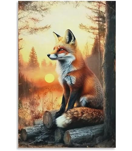 Amazon.com: Red Fox Snow Photo - Cool Wall Art Print 18x12
