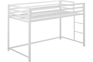 DHP Miles Metal Junior Twin Loft Bed, White