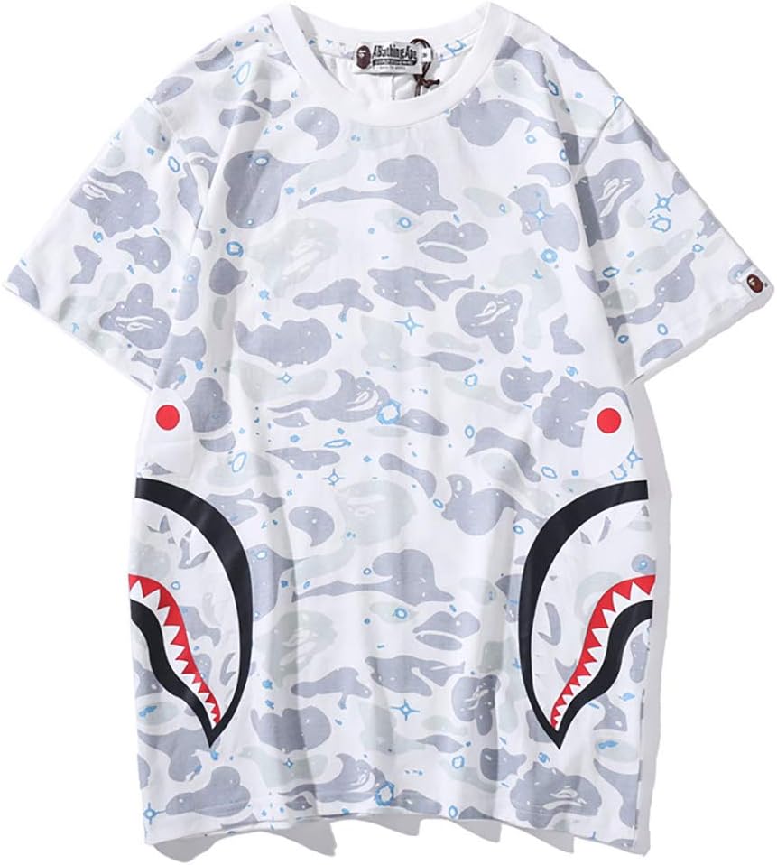 Juniors Casual Fashion Crewneck T Shirt Shark Camo Tees Tops for Teens