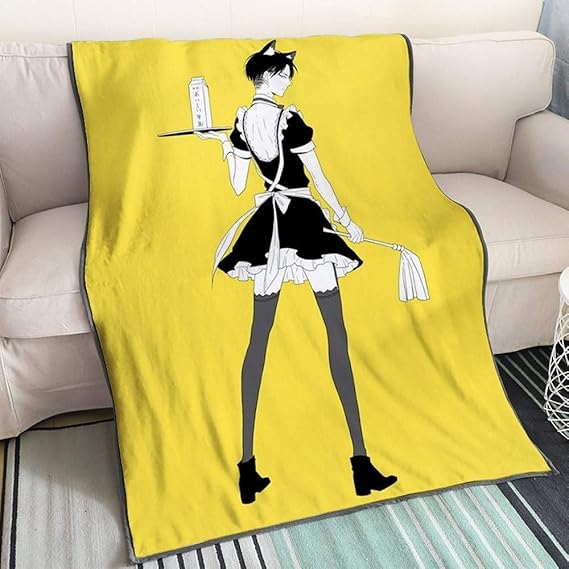 QTRT Attack On TitanLevi · Ackerman Maid Dress Up Yellow Background 3D
