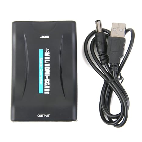 Nur Unterstützen HDMI To Scart Composite Video Converter Stereo Audio Adapter USB Cable