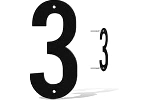 USENUMBER 3,4,5,6,7,8 Inch House Numbers for Outside,Unique Metal Address Numbers for House,Weatherproof Outdoor House Numbers with Available Complete A-Z Letters,Black Metal Letters for Outdoor Signs（5",3）