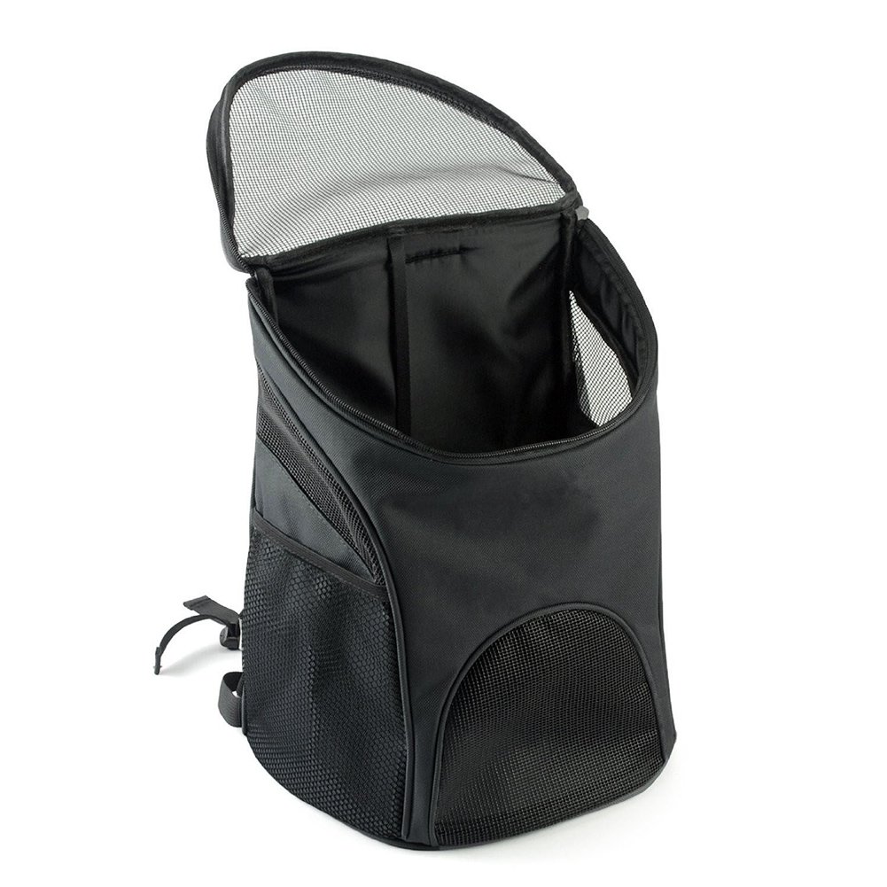 Multi-use Breathable Pet Backpack Cats and Dogs Pet bag Carrier Portable Mesh Pup Travel Dog House Airline Approved Hold Pet up to 10 lb (Black)