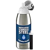 Brita Stainless Steel Premium Filtering Water Bottle, BPA-Free, Reusable, Insulated, Replaces 300 Plastic Water Bottles, Filter Lasts 2 Months or 40 Gallons, Includes 1 Filter, Stainless - 32 oz