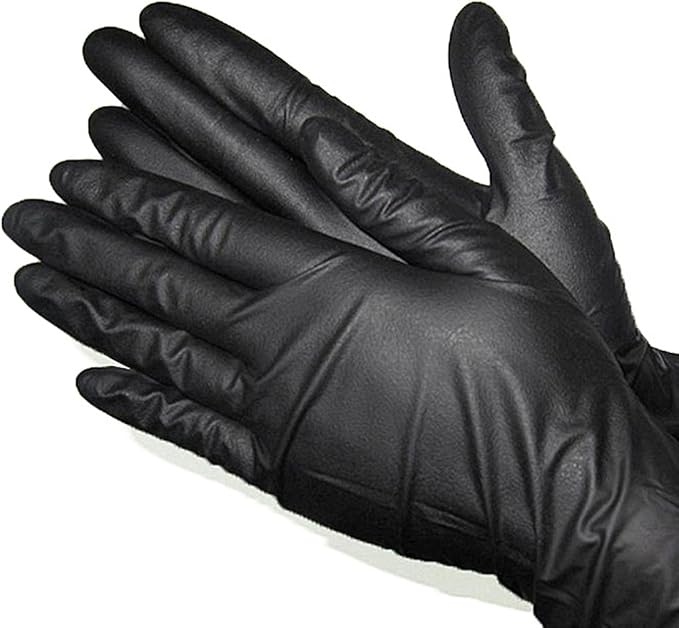 100 Pair Black Nitrile Latex Tattoo Mechanic Gloves Bodyguard Powder Free Box Amazon.co.uk