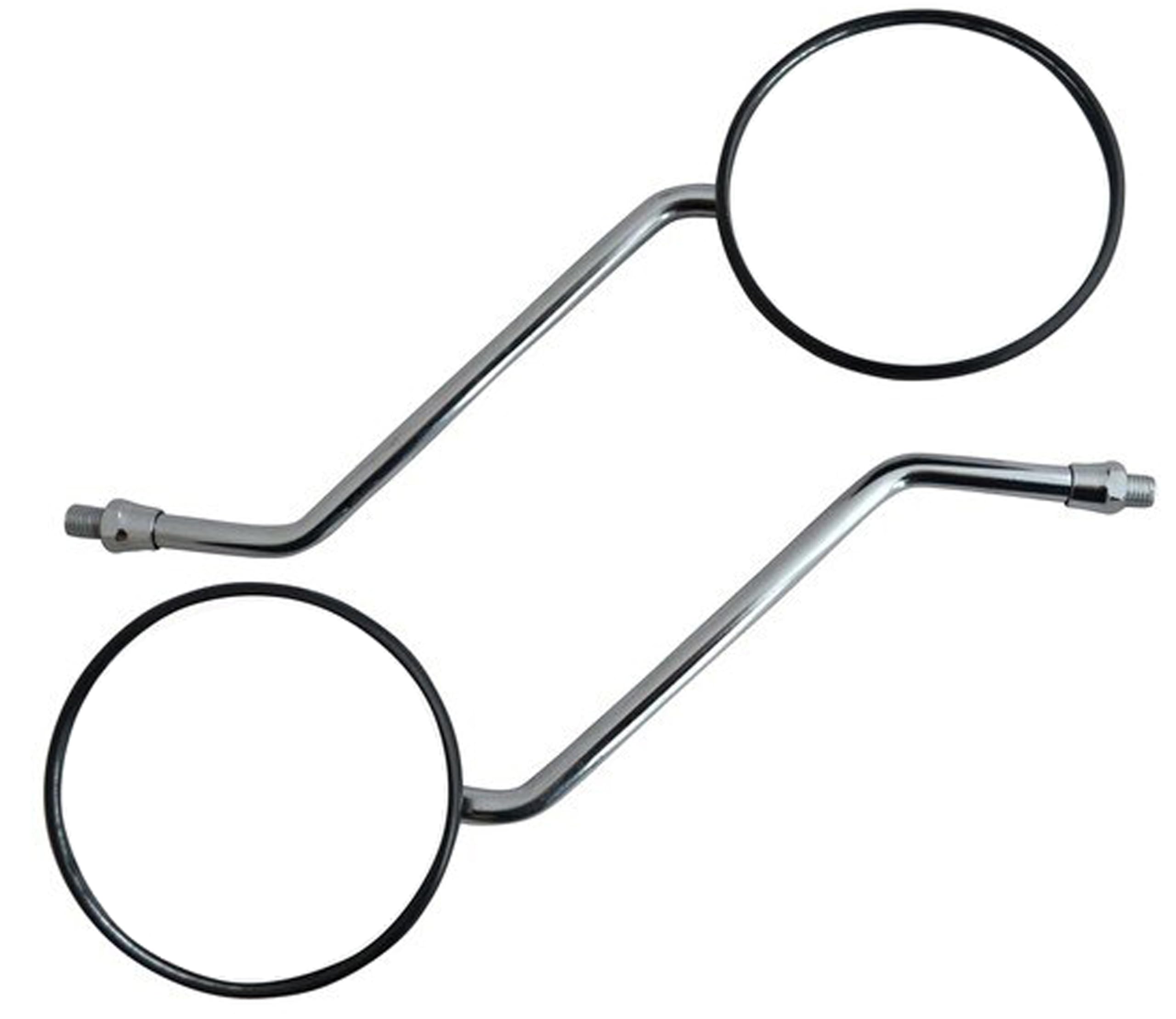 Round Black Scooter Moped Motorcycle Mirrors 2pcs - Universal Fit - 8mm for 50cc 70cc 90cc 110cc 125cc 150cc 200cc 250cc