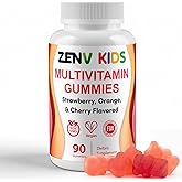 ZENV Kids Multivitamin Gummies, Children’s Daily Dietary Supplement with Vitamin A, B Vitamins & Biotin, Mixed Fruit Flavor, Non-GMO, Gluten Free, 90 Count