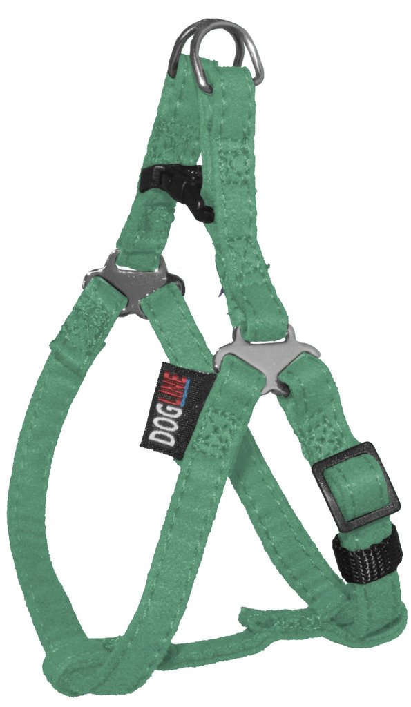 Dogline Comfort Soft and Padded Microfiber Flat Step-In Dog Harness for Dogs (W1" L 25"-31"), Teal