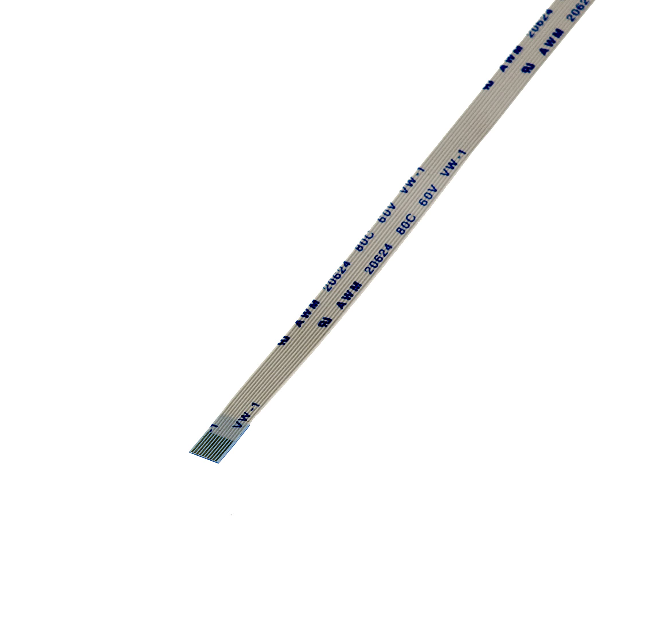 KALEA-INFORMATIQUE ZIF FPC ribbon cable, 10 AWM wires, 0.5mm pitch, 200mm long, 5mm wide. Connectors on the same side of the FPC ribbon.