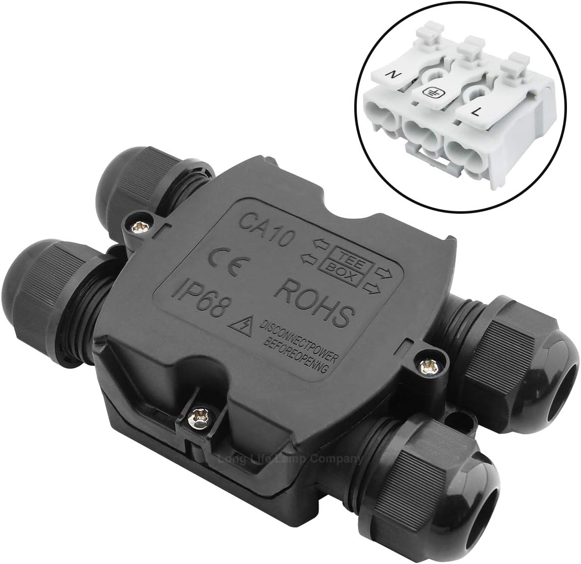 Waterproof IP68 Electrical 4 Way Junction Box Cable Wire Connection Box