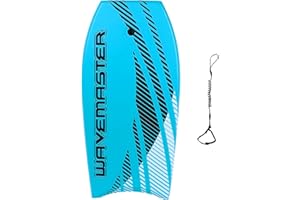 BEACHMALL 44 inch Body Board Ultimate Wavemaster Pro Bodyboard, Super EPS Core with Pro Quality Wrist Leash
