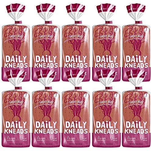 Daily Kneads Whole Grain Veggie Flatbread (Sweet Beet, 10-Pack)