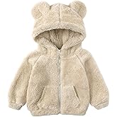 Newborn Infant Baby Boys Girls Cartoon Fleece Hooded Jacket Coat with Ears Warm Todder Kids Outwear Coat Zipper Up 0-6Y