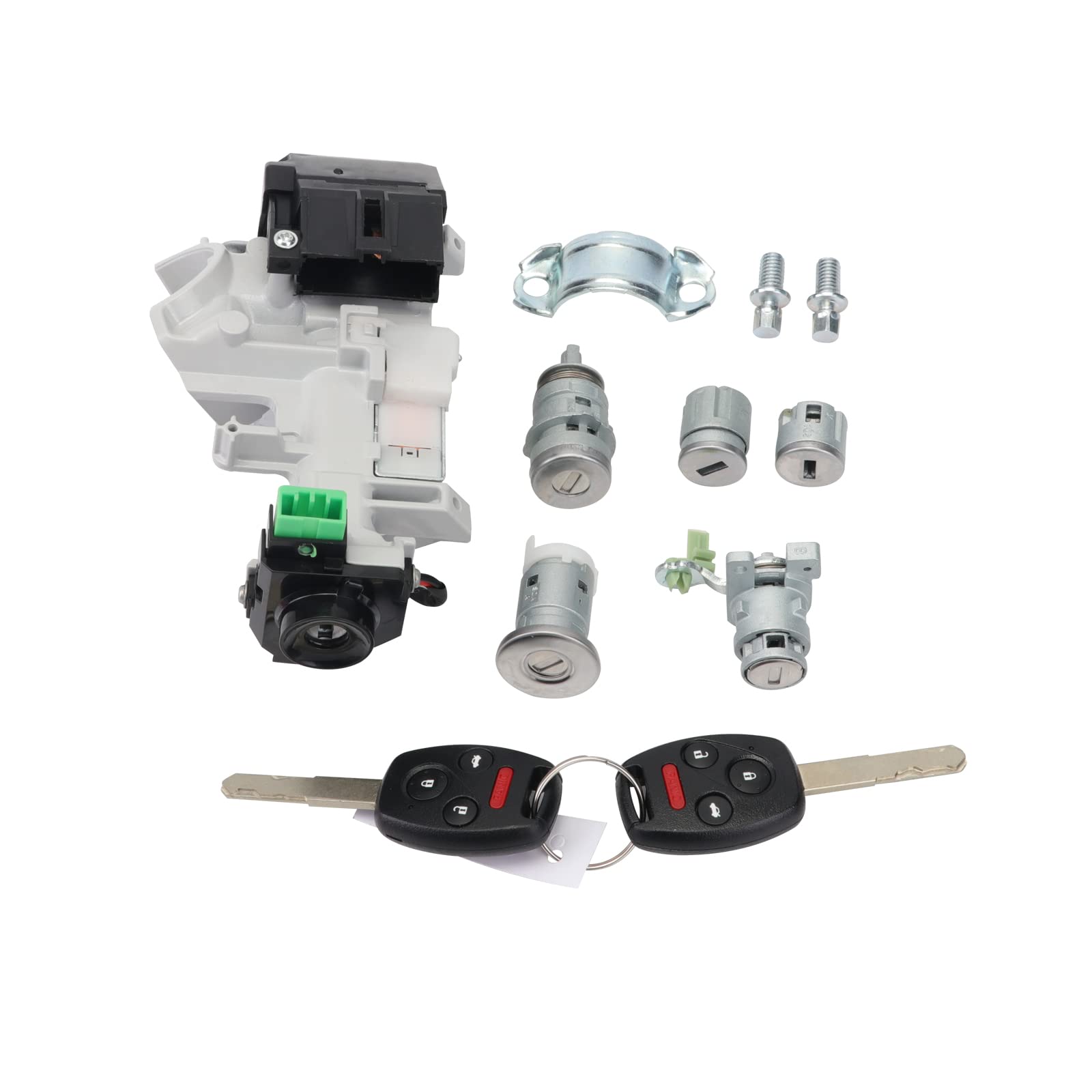 Photo 1 of Ignition Switch Door Lock Cylinder Fuel Cap Steering Starter Switch Housing, Immobilizer Keys Transponder 48 Chips with Panic, Complete Lock Set for Honda Accord 2003 2004 2005 ZPZPHOM