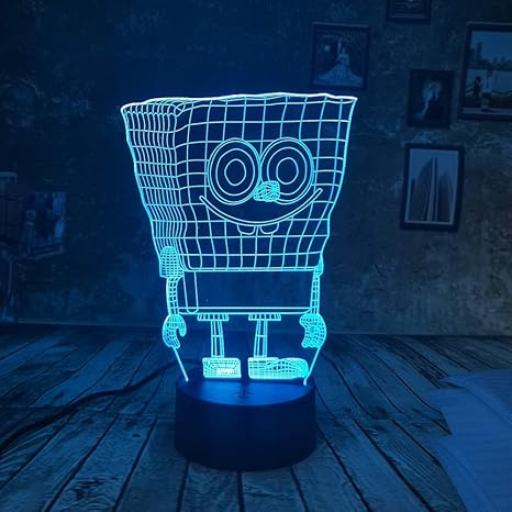 Amazon 周囲光 7カラーはクリスマスの装飾のギフトスポンジボブの夜ライトホームデコレーションベッドルームを変更します 置き時計 掛け時計 オンライン通販