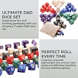H&S 42 Pcs 7-Sided DND Dice Set 6 Colors Eco Acrylic D20 D6 D4 D8 D10 view 2