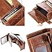 IVESIGN Mens Genuine Leather Wallet RFID Blocking Travel Wallet Trifold/Bifold Credit Card Holder Large Capacity (Brown)