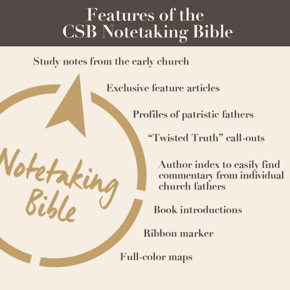 CSB Notetaking Bible, Sage Cloth Over Board, Black Letter, Wide Margins, Journaling Space, Single-Column, Reading Plan, Easy-to-Read Bible Serif Type CSB Notetaking Bible, Sage Cloth Over Board, Black Letter, Wide Margins, Journaling Space, Single-Column, Reading Plan, Easy-to-Read Bible Serif Type Hardcover