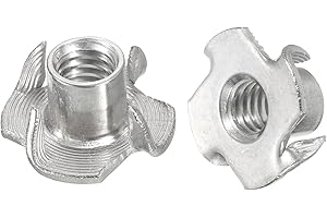 uxcell 5/16"-18 T-nut 50pcs 304 Stainless Steel 4 Pronged Tee Nuts for Furniture Woodwork Cabinetry Threaded Insertion