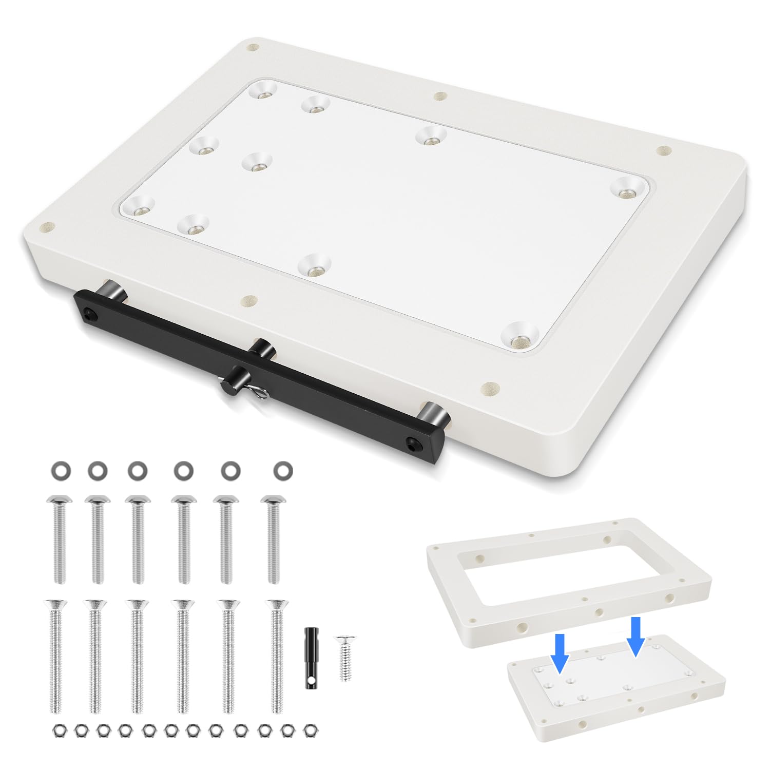 Photo 1 of 1854055 RTA-55 Quick Release Bracket, Fit for Minn Kota Riptide Instinct, Ulterra, Riptide Terrova, Terrova Quest Trolling Motor, Electric-Steer Trolling Motor Composite Release Bracket, White